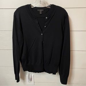 Black J Crew Knit button up Sweater Set XL.